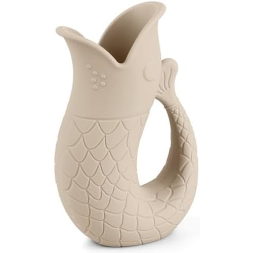 Baby Bath Rinse Cup, Silicone Shampoo Washing Rinse Cup for Kids, Bath Rinse Cup with Handle (Sand)