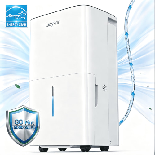 Waykar, Dehumidifier for Large Rooms, 80 Pint, Up to 5000 Sq Ft