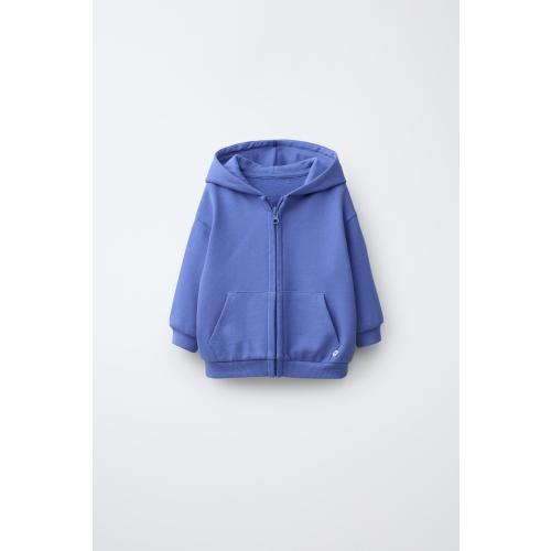 PLAIN ZIP SWEATSHIRT - Blue | ZARA United States