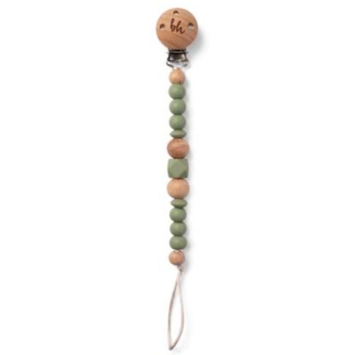 BooginHead® PaciGrip Wood and Food-Grade Silicone Beaded Pacifier Clip in Sage - SAGE - 0-36 MONTHS