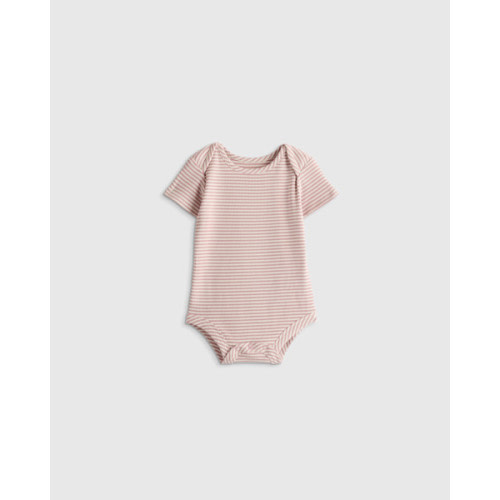 Softest Rib Short Sleeve Bodysuit in Lilac Stripe