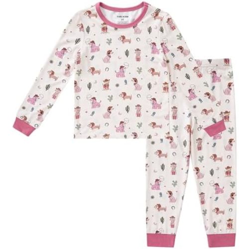 pureborn Baby Viscose from Bamboo Pajamas Set Toddler Girl Sleepwear 12M-8Y