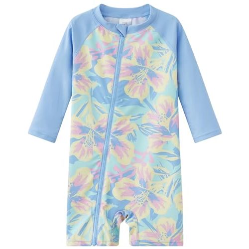 UMELOK Baby Girls' One Piece Swimsuit Full Zip UPF 50+ Sun Protection Swimwear Rash Guard Swim Suit