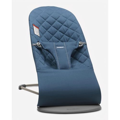 BabyBjörn Bouncer Bliss, Midnight Blue, Woven, Classic Quilt | 2-in-1 AdjustableBaby Bouncer Seat and Toddler Chair, Newborn to Toddler (8-29 lbs), 4 Positions, Lightweight & Portable