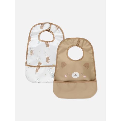 2pk Soft Touch Bear Baby Bibs