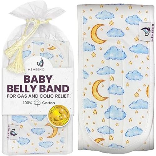 MEMEENO Baby Belly Band - Heated Tummy Wrap for Gas & Colic Relief, Newborns