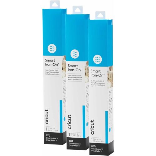 Cricut Smart Iron On, Ocean - 3-Pack of 3ft Rolls (13"x36") Heat Transfer Vinyl for Maker & Explore Machines- Matless Cutting for Long cuts up to 12ft