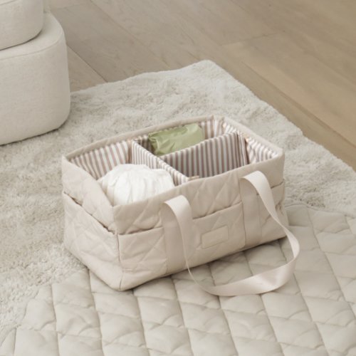Sand Quilted Nappy Caddy
