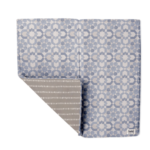 Mudcloth Organic Cotton Mat in Blue Tile (Standard)