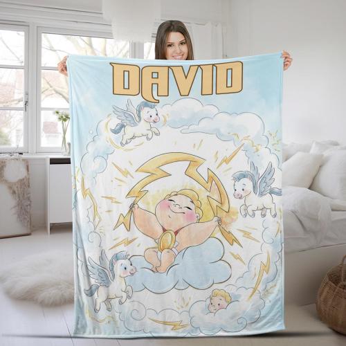 Personalized Name Baby Hercules and Pegasus Blanket, Disney Hercules Fleece Blanket, Disneyland Family Matching, Best Friend, WDW G5SH19