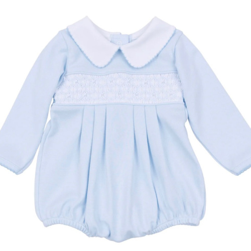 Walker's Classics Smocked Long Sleeve Bubble - Light Blue – Magnolia Baby