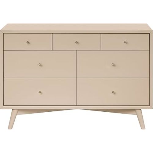 Babyletto Palma 7-Drawer Assembled Double Dresser in Taupe, Greenguard Gold Certified