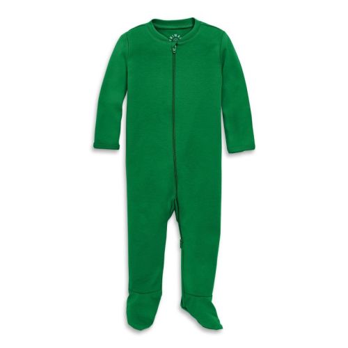 Primary Baby Organic Zip Footie in Grass 3-6 Months