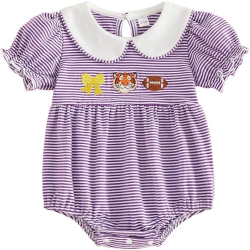 Baby Boy Girl Bubble Romper Short Sleeve Collar Summer Bodysuit