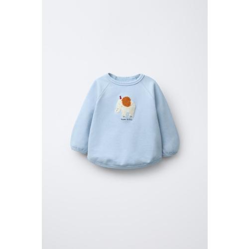 TERRY PATCH SWEATSHIRT - Light blue | ZARA United States