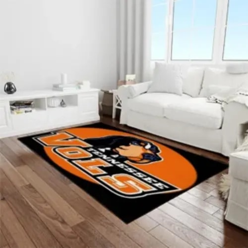 Tennessee Volunteers College Sport Basketball And Foolball Team Logo Rectangle Area Rug True Spirit True Comfort - Fanssio Store