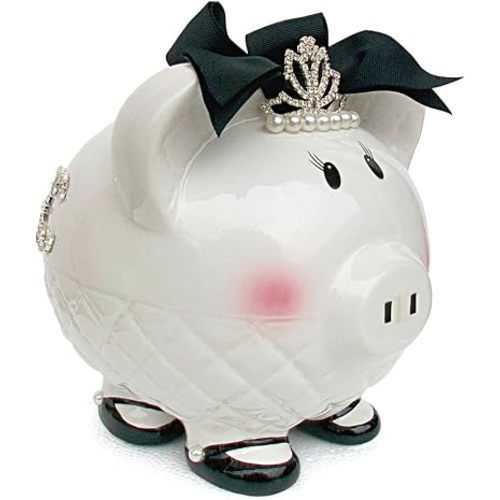 Child to Cherish Ceramic Piggy Bank for Girls, Queen B