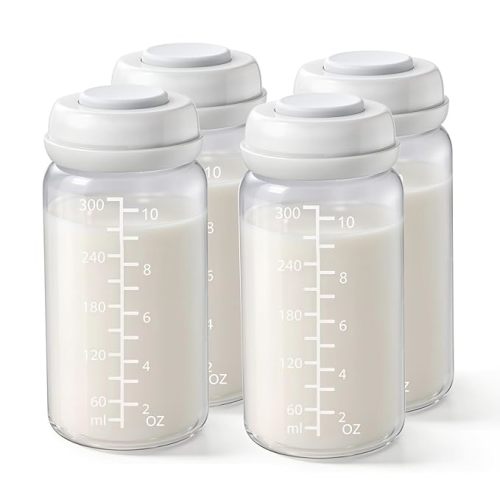 2PCS Breastmilk Storage Bottle for Momcozy 22oz Breast Milk Cooler, Wide Neck Breastmilk Collection Compatible with Spectra S1/S2/9 Plus/SG/Motif Luna, Certain Philips Avent Nipples, 10oz/300ml