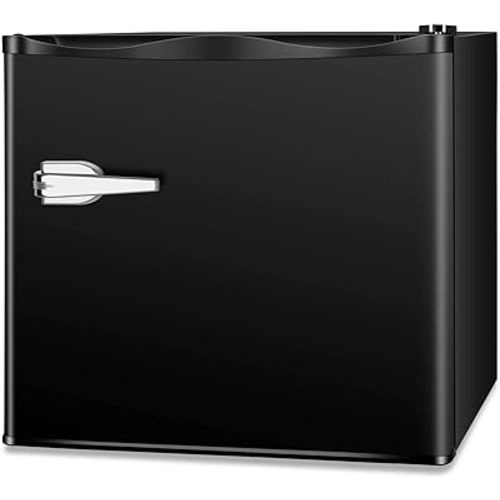 Mini Freezer Compact Upright Freezer, 1.2Cu.ft Small Freezer with Handle, Removable Shelves, Adjustable Thermostat, Low Noise Mini Freezers for Bedroom, Apartment, Home, Office, Black