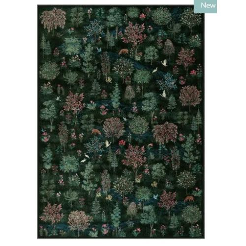 Vernay Washable Forest Woodland Deep Green Rug - Lahome
