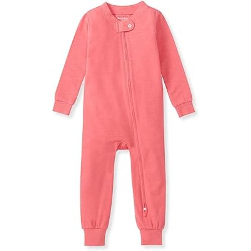 Burt's Bees Baby unisex-baby Honeysoft Pajamas, Footless One-piece Zip-up Pj, Soft Organic Cotton & Lyocell Blend