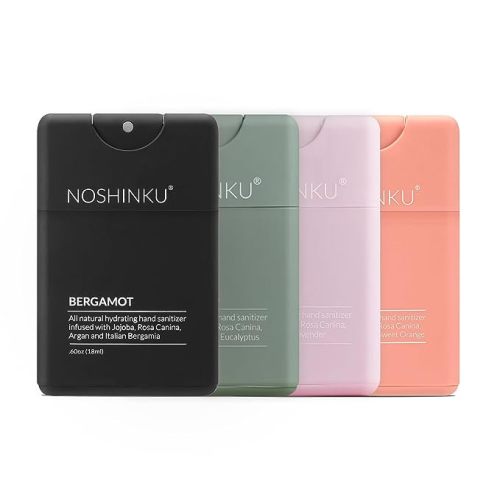 Noshinku Refillable Pocket Hand Sanitizer Discovery 4-Pack | Organic Sanitizing Mist with Moisturizing Botanical Oils | Kills 99.9% of Germs | FDA Registered | Sugarcane Derived Alcohol | Travel Size - Discovery Refillable (4-Pack)