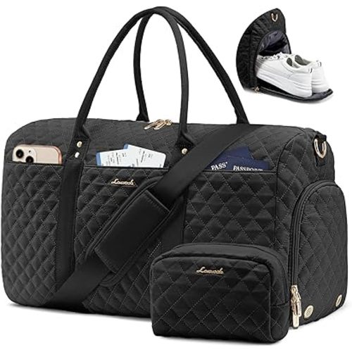 LOVEVOOK Travel Duffle Bag,Weekender Bags for Women Overnight Bag with Shoe Compartment, Carry on with Toiletry Bag,Duffel Bag with Wet Pocket,Hospital Bags for Labor and Delivery