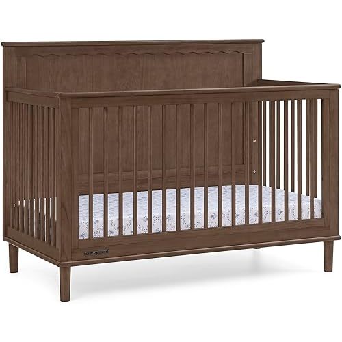 Delta Children Penelope 6-in-1 Convertible Crib - Greenguard Gold Certified, Teak Brown