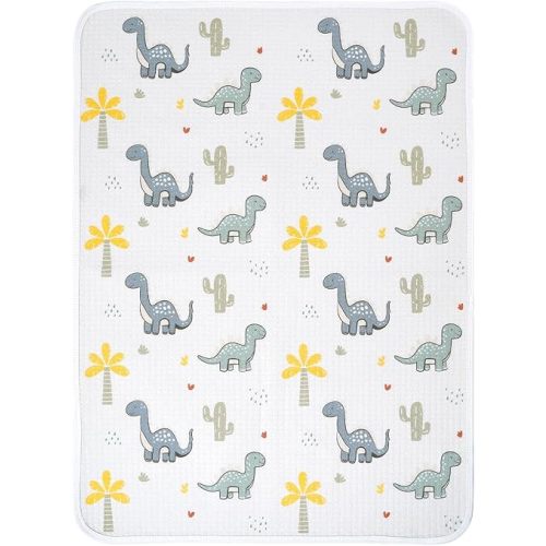 haakaa Waterproof Changing Pad Liners, 100% Cotton, Soft & Breathable (1pc, 19.5" x 27.5" Dino Land)
