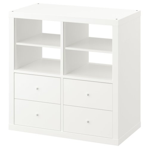 KALLAX Shelving unit - with 4 drawers/with 2 shelf inserts white 30 1/8x30 1/8 "