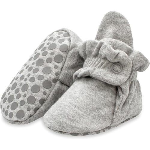 Zutano Unisex Organic Cotton Baby Booties, Stay-On and Non-Slip, Newborn to Toddler