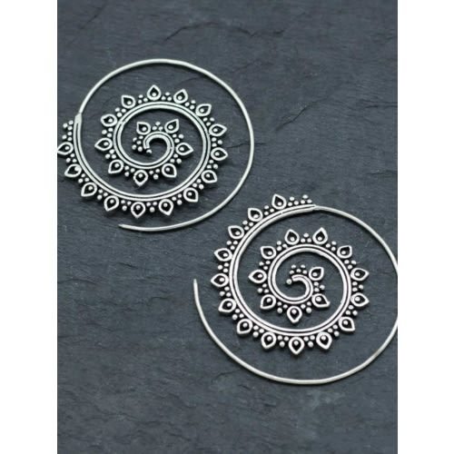 Vintage Mandala Inspired Spiral Earrings
