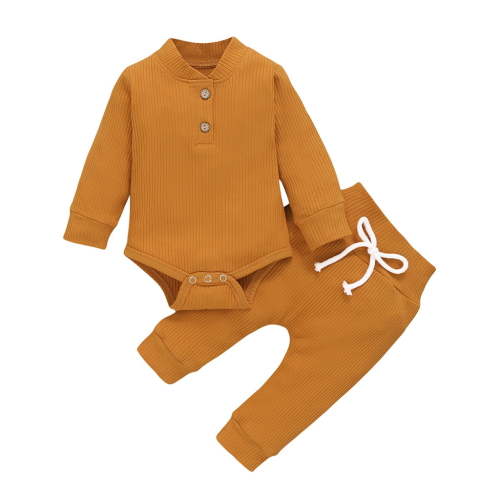 Diufon Newborn Baby Boy Girl Clothes Outfits Infant Knitted Long Sleeve Bodysuit and Drawstring Pants Sets