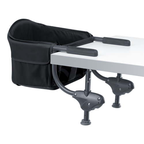 Chicco Caddy Portable Table Hook-On Chair High Chair for Babies and Toddlers, Compact Fold, Easy to Clean - Black (Black), New