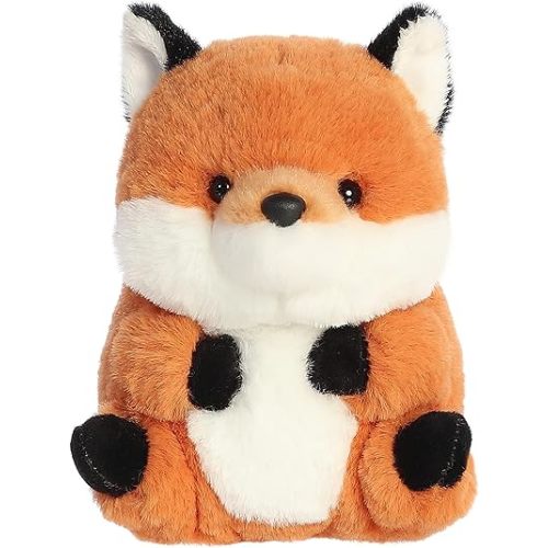 Aurora® Round Rolly Pet™ Finley Fox™ Stuffed Animal - Adorable Companions - On-The-Go Fun - Orange 5 Inches