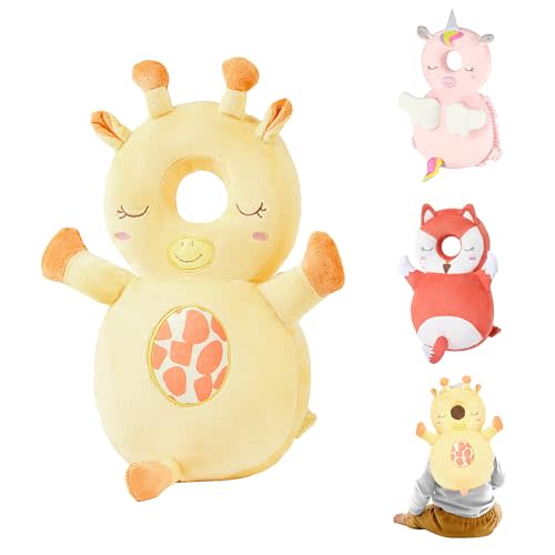 Baby Head Back Protector Backpack Toddler Safety Protector Cushion Pad Soft, Adjustable and Lightweight Design for Safe Walking and Crawling Toddlers Girls and Boys(Giraffe)