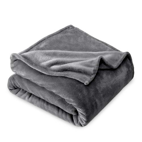 Bare Home Microplush Fleece Blanket - 300 GSM - Fuzzy Microfleece - Soft & Plush - Baby, Gray
