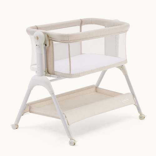 HARPPA Cuddly Sway | 3-in-1 Rocking Baby Bassinet & Bedside Sleeper with Anti-Reflux Mattress for Newborns | Attaches to Bed, Adjustable Height, Tool-Free Setup, Portable Wheels, CPSC Certified, Gentle Rocking Motion