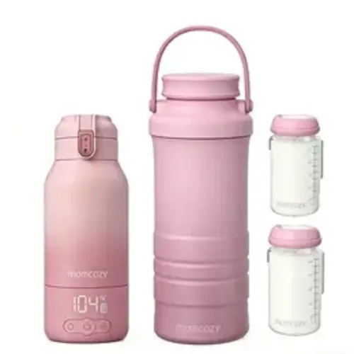 Momcozy 22oz Portable Breast Milk Cooler for Outdoor Pink & Momcozy Portable Milk Warmer for Travel Pink - TikTok Shop