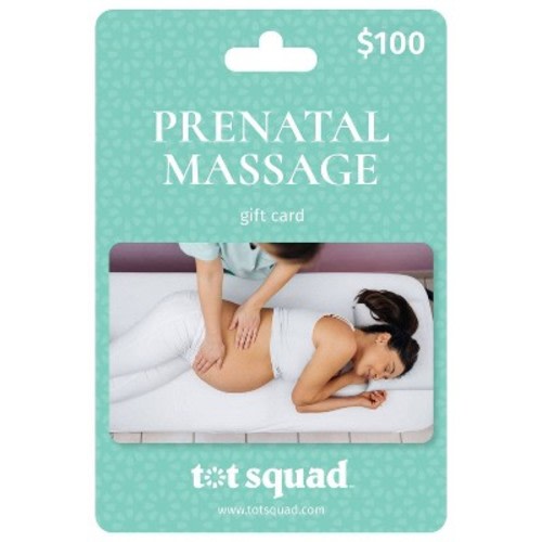 Tot Squad $100 Prenatal Massage Gift Card Baby Registry Essentials Gift Card