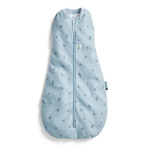 ergoPouch 1.0 TOG Organic Cocoon Swaddle Sack - Dragonflies 3-6m: Front Full Length Zipper, Single Layered Construction, Covered Zipper At Neck