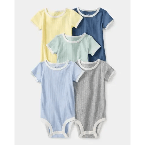 Baby 5-Pack Multipack Bodysuits - Blue/Yellow/Green | Carter's