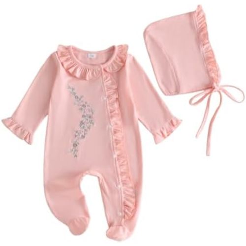 Socutebabe Newborn Girl Clothes Coming Home Outfit Jumpsuit