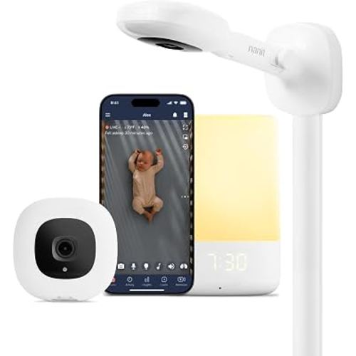 Nanit Nursery Bundle Smart Baby Monitor with Wall Mount – 1080p HD Wi-Fi Camera, Monitoring, Sleep Tracking, Two-Way Audio, Night Vision, Motion & Cry Notifications, White