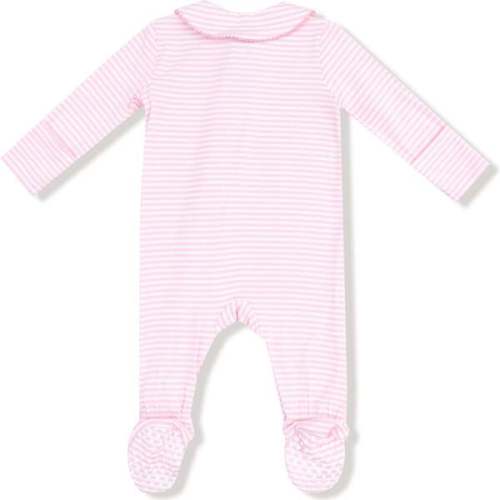 Peter Pan 2 Way Zipper Footie, Pink Stripe - Angel Dear | Maisonette