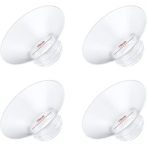 4PC Flange Insert 19mm Compatible with Momcozy M5/M6/M9/S12 Pro/V1 Pro/V1 Pro Breast Pump, Fit for Eufy/Elvie/Medela/Spectra/Lansinoh/NCVI/Lansinoh/TSRETE with 24mm Flange/Shield Breast Pump