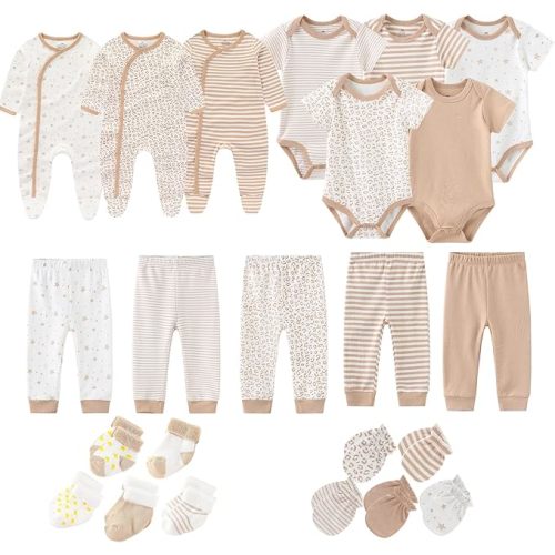 Baby Girls Boys Layette Gift Set 23 Piece New Born Bodysuits 100% Cotton Clothes Unisex Outfit