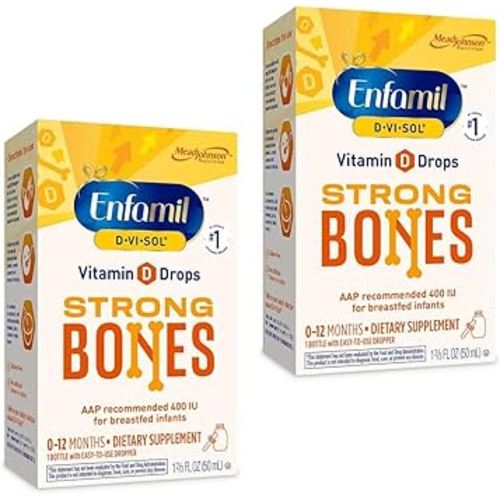 Amazon.com: Enfamil Baby Vitamin D-Vi-Sol Liquid Vitamin D Drops, Supports Strong Teeth & Bone Development, 50mL Bottle (Pack of 2) : Health & Household