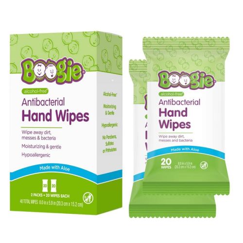 Boogie Antibacterial Hand Wipes Alcohol Free - 40ct/2pk