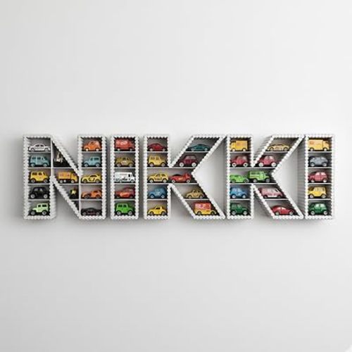 Alphabet Car Wall Display Stand for 1:64 Diecast Cars - Unique Car Organizer Decoration for Children's Room, Ideal Gift for 1/64 Model Car Collectors (A)
